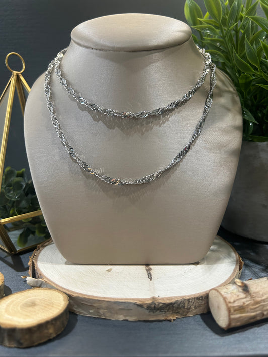 Women's Sterling Silver 2.8mm Singapore Chain