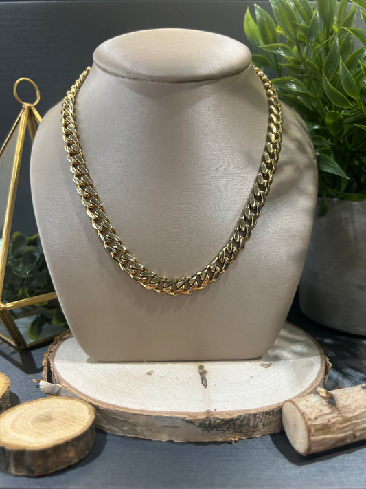 Men's Sterling Silver Gold Plated 7mm Miami Cuban Chain