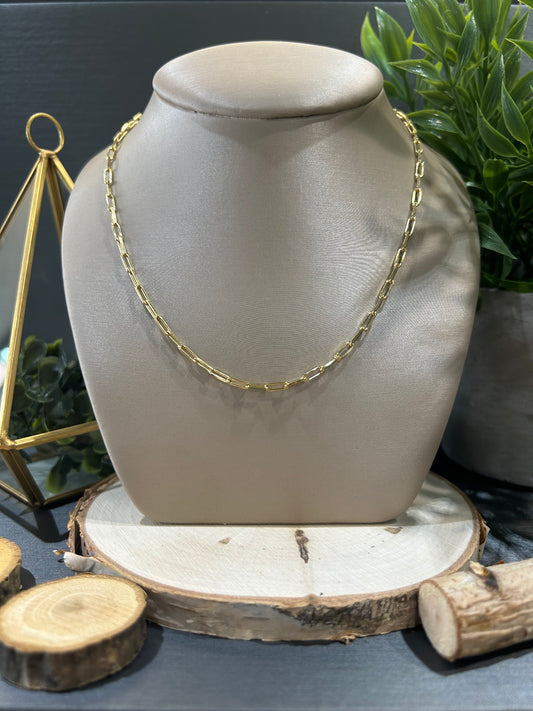 Women's Sterling Silver Gold Plated 2.2mm Paperclip Chain