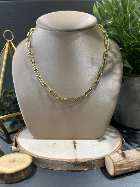 Women's Sterling Silver Gold Plated 3.9mm Paperclip Chain