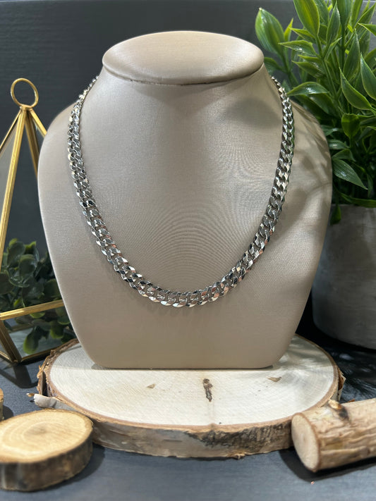 Men's Sterling Silver 5.7mm Flat Curb Chain