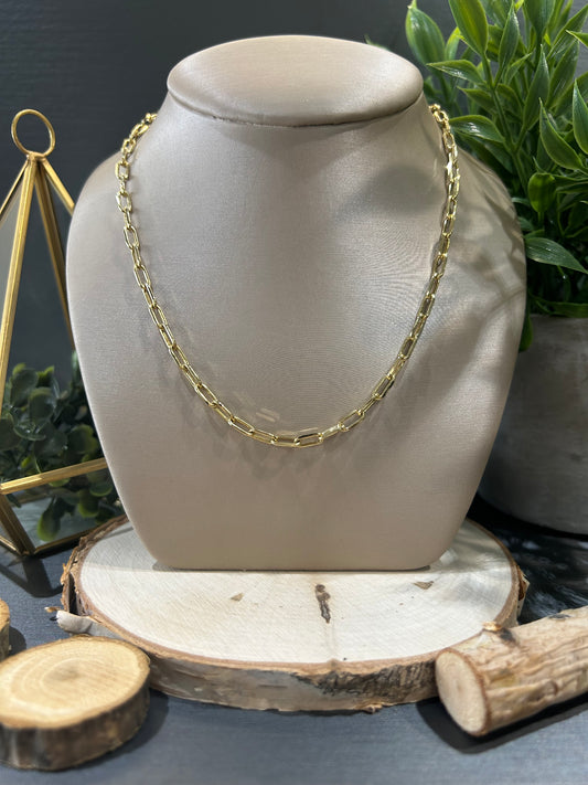 Women's 10k Yellow Gold 3.5mm Paperclip Chain