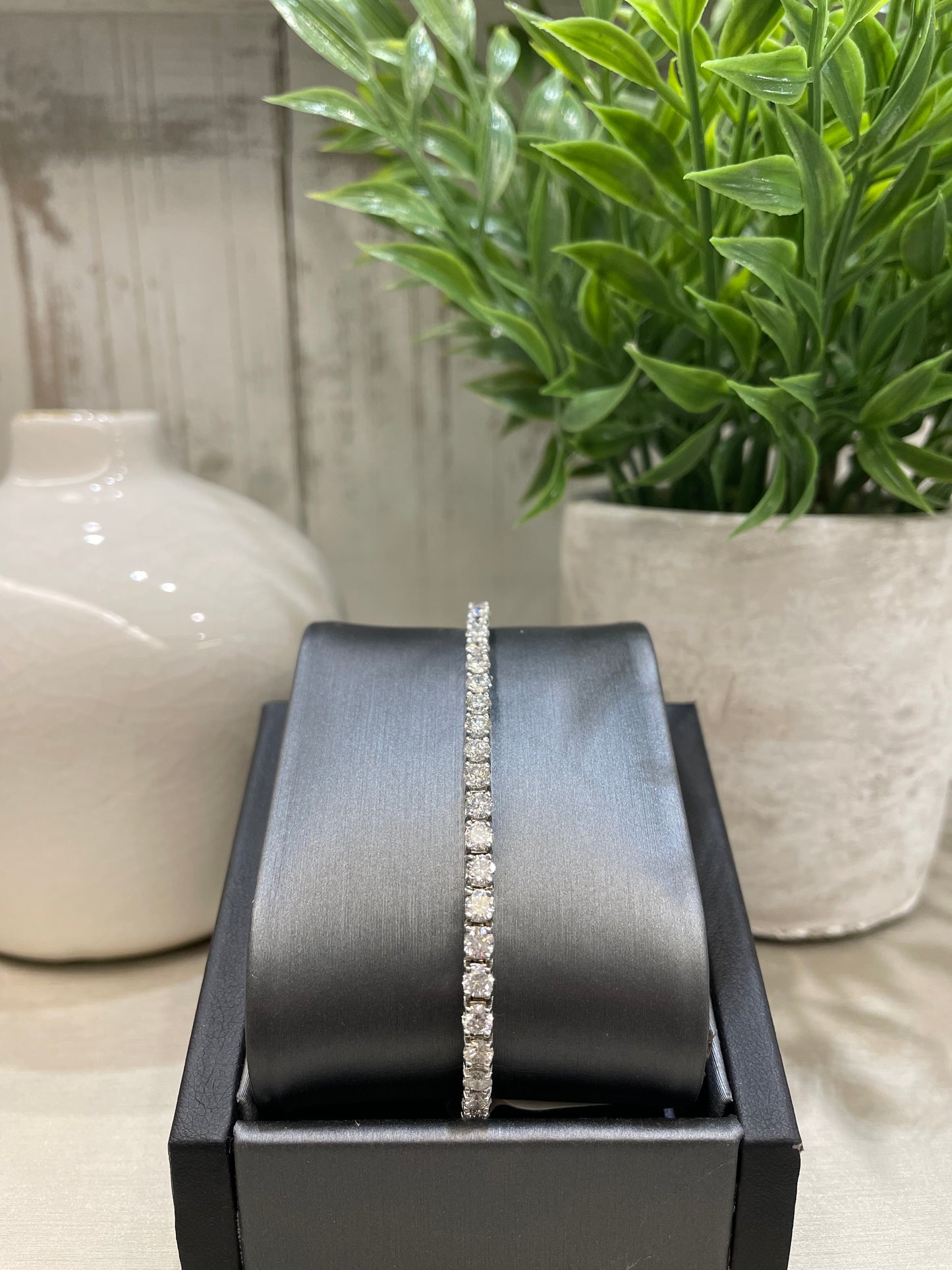 14k White Gold 6.32ctw Diamond Tennis Bracelet