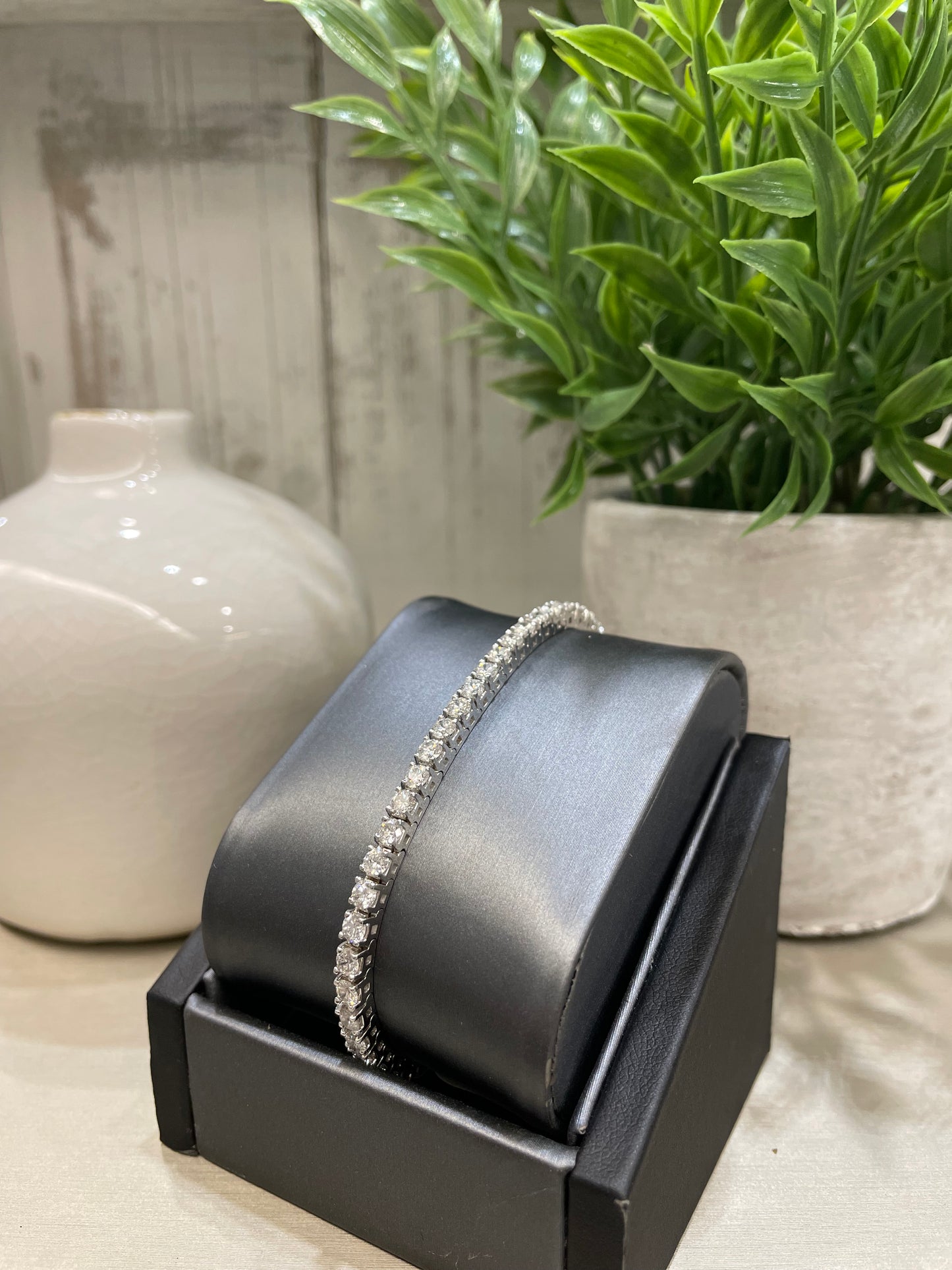 14k White Gold 6.32ctw Diamond Tennis Bracelet