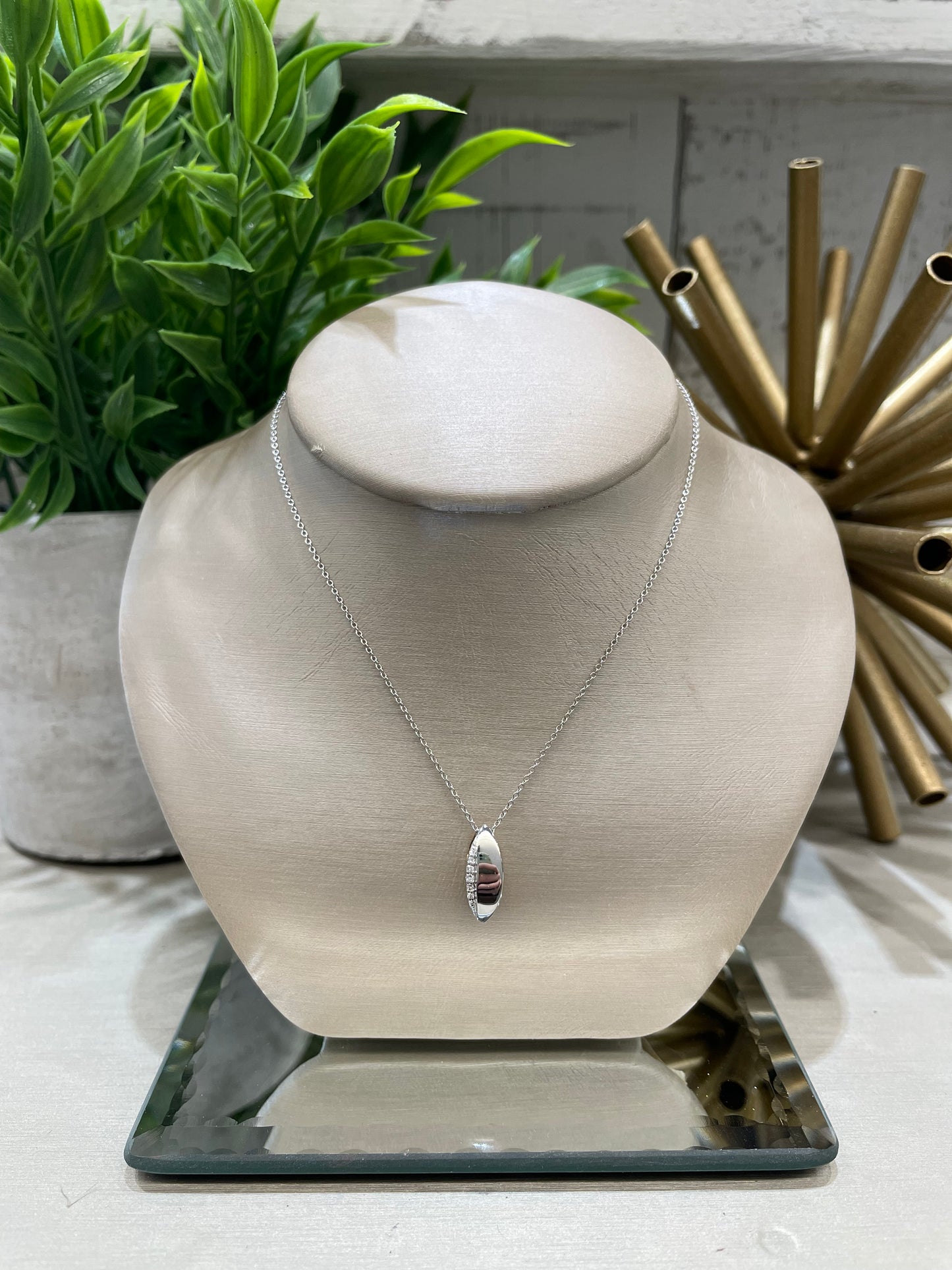 10k Two-Tone 0.06ctw Diamond Reversible Pendant