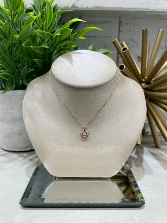 10k Rose Gold 0.07ctw Diamond Circle Twinkle Pendant