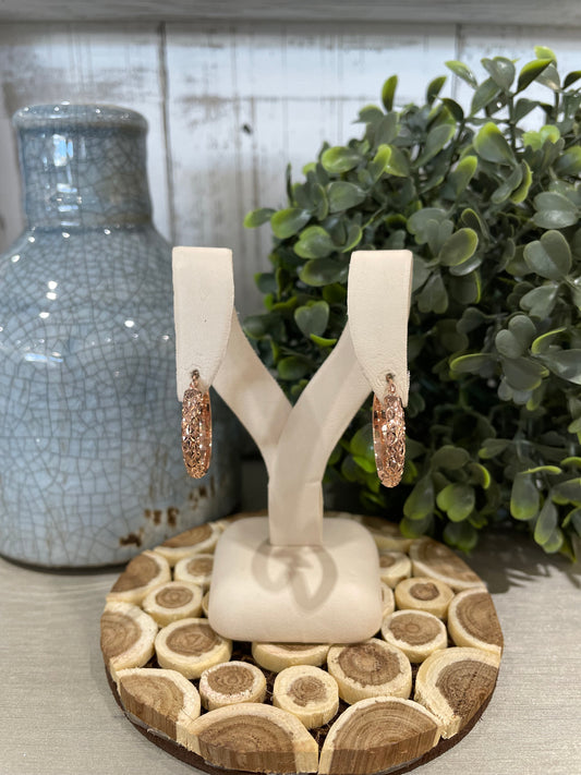 10k Gold Diamond Cut Hoop Earrings