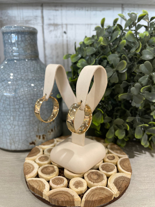 10k Yellow Gold Polished Flat Hoop Earrings