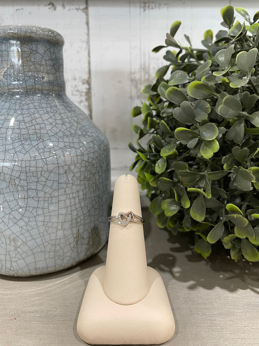 10k Two-Tone 0.054ctw Double Heart Ring