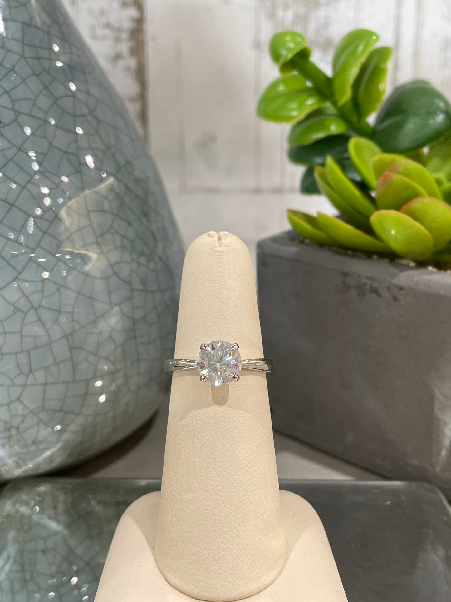 14k White Gold 1.50ct Diamond Solitaire Engagement Ring