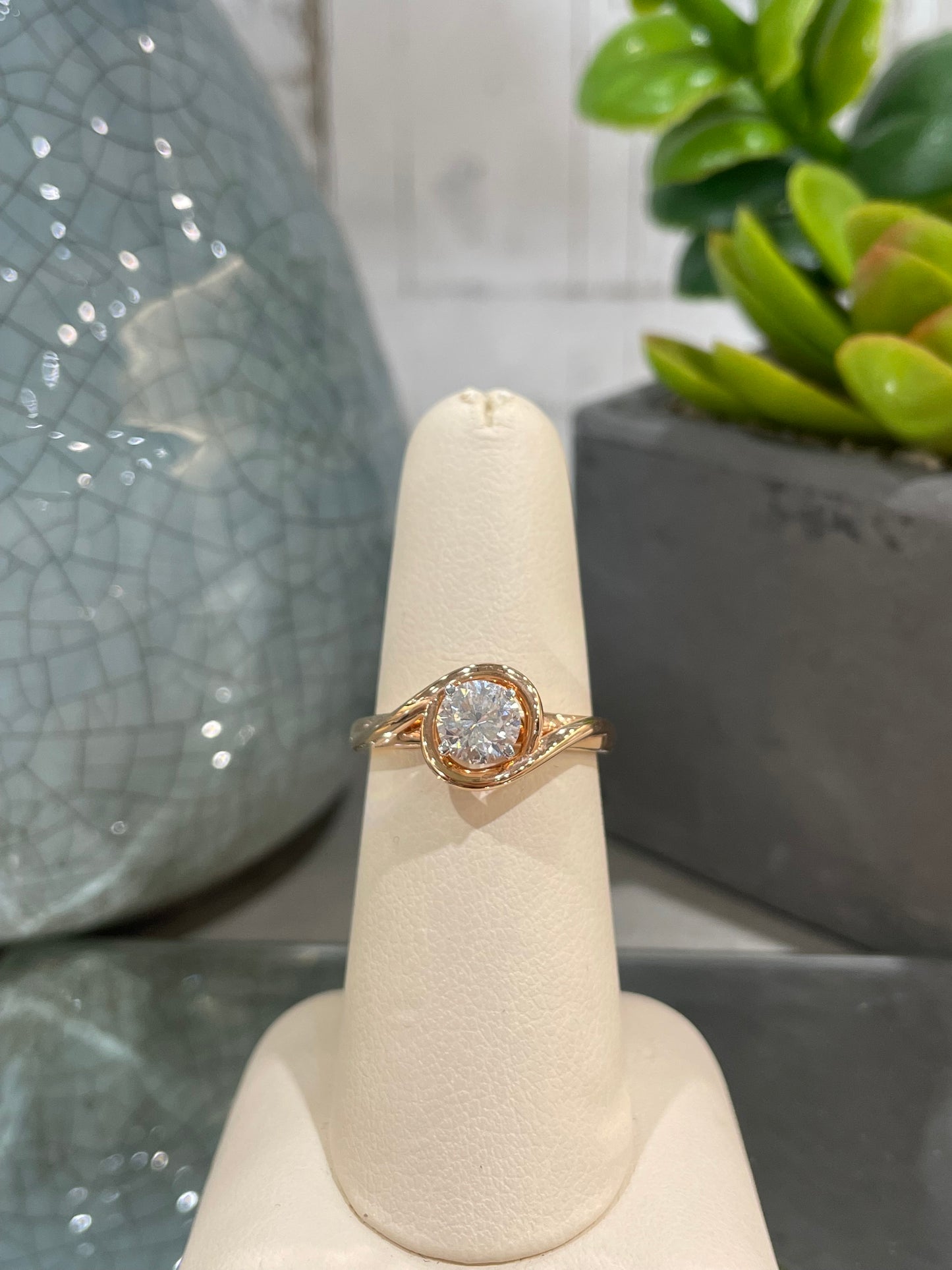 14k Rose Gold 0.70ct Diamond Solitaire Engagement Ring