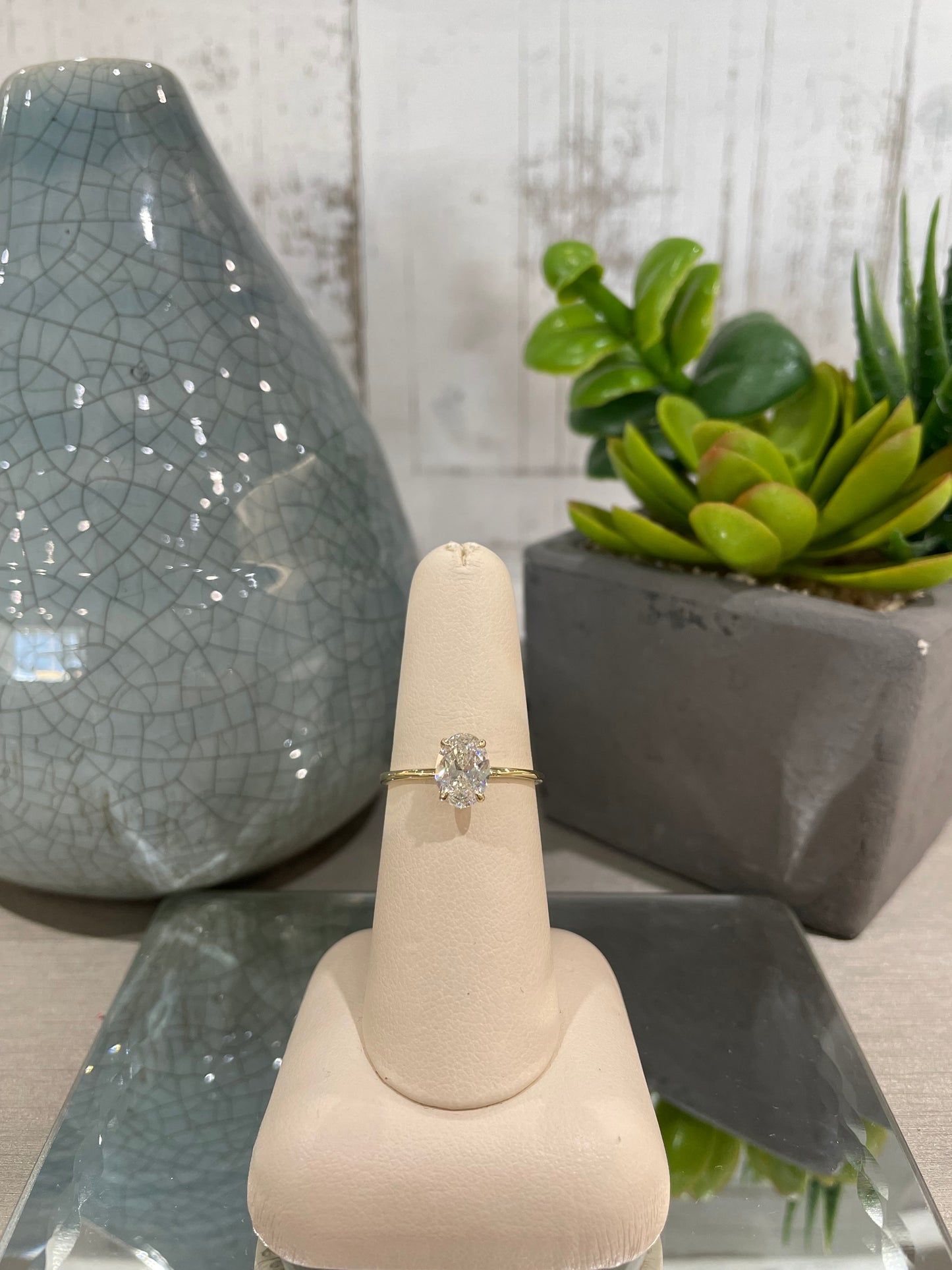 14k Yellow Gold 1.02ct Lab Diamond Oval Solitaire Engagement Ring