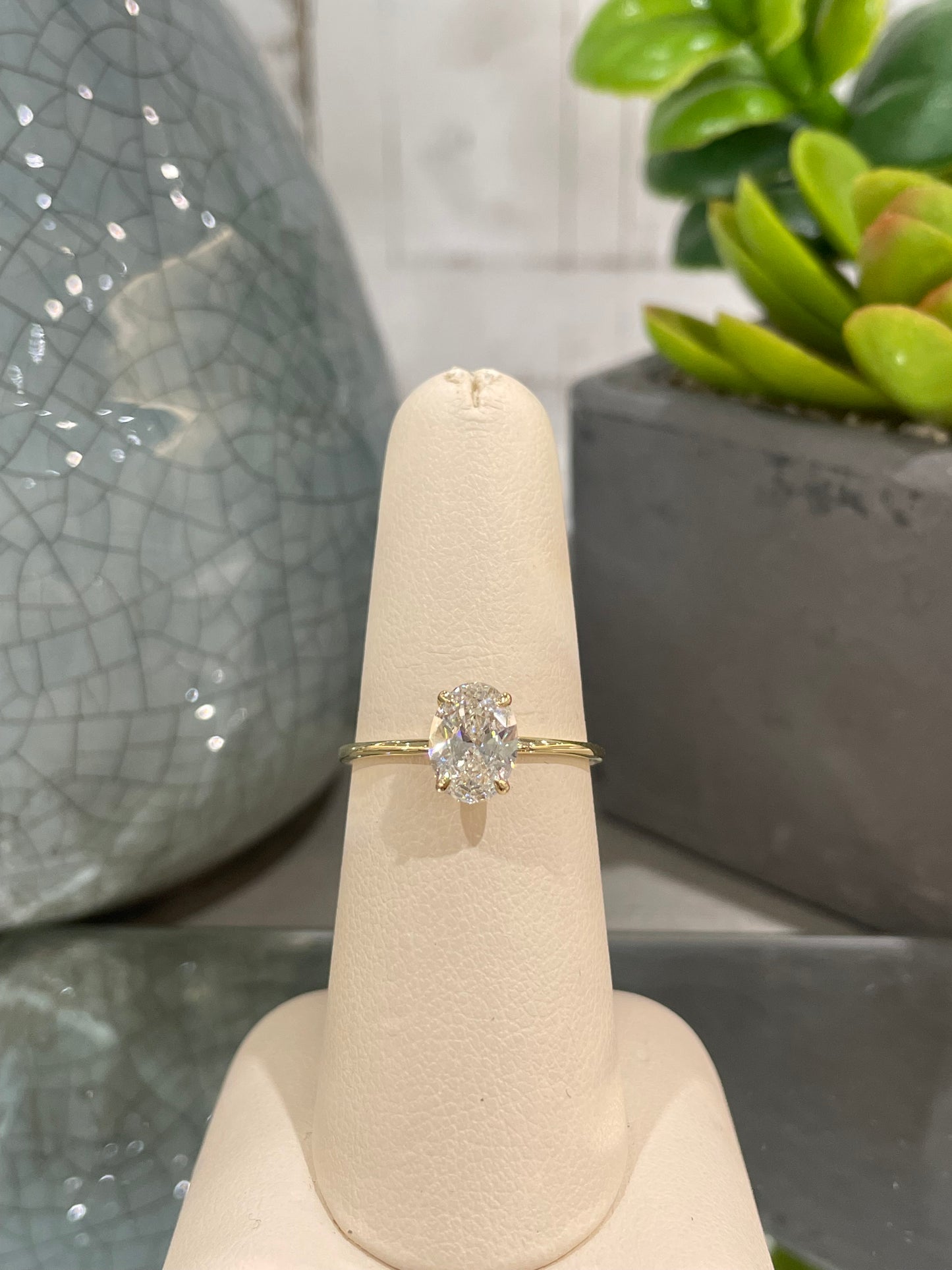 14k Yellow Gold 1.02ct Lab Diamond Oval Solitaire Engagement Ring