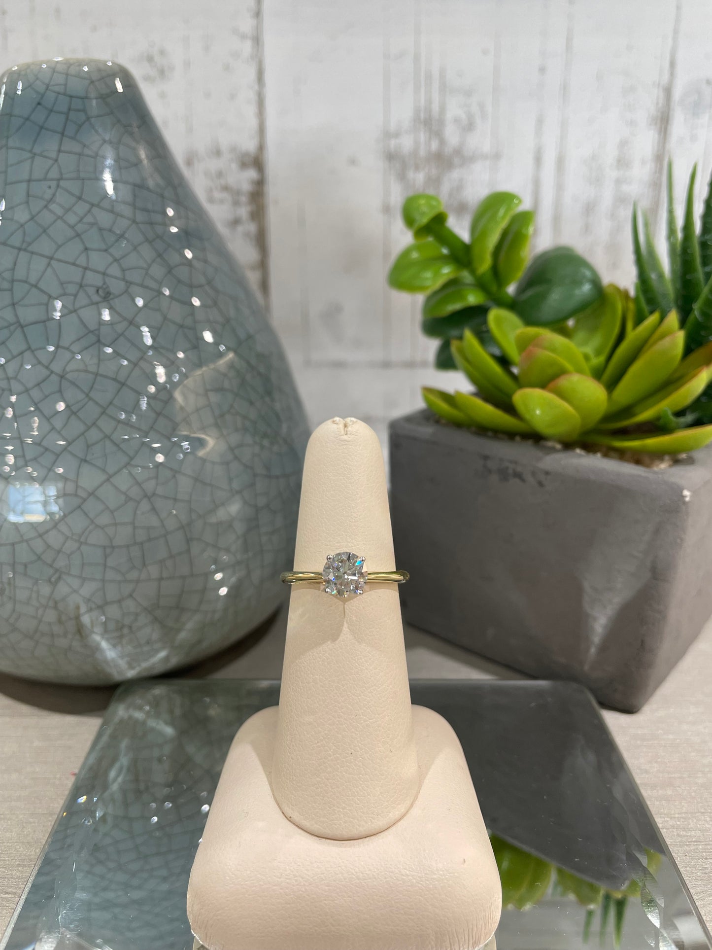 14k Yellow Gold 1.02ct Lab Diamond Solitaire Engagement Ring