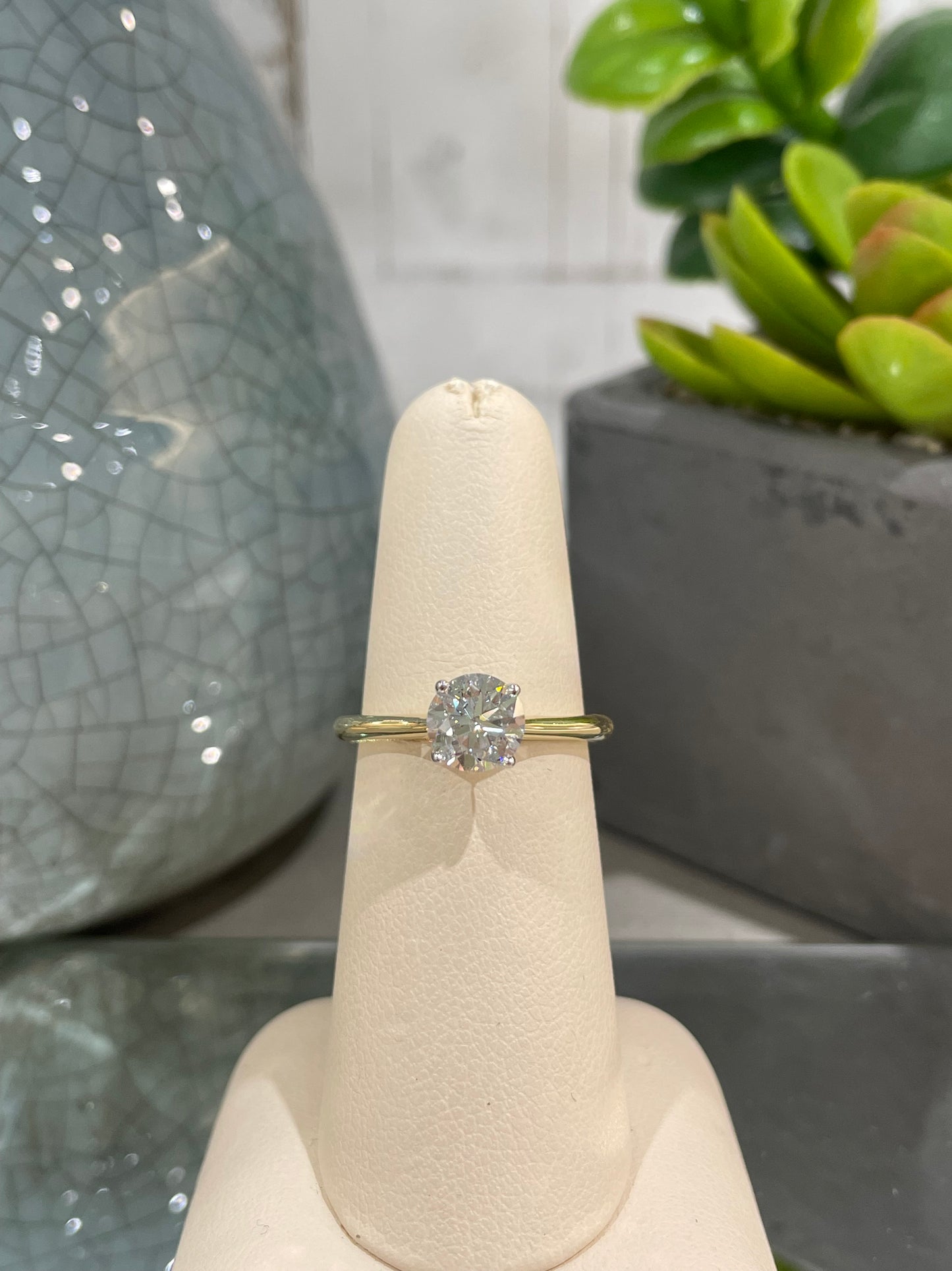 14k Yellow Gold 1.02ct Lab Diamond Solitaire Engagement Ring