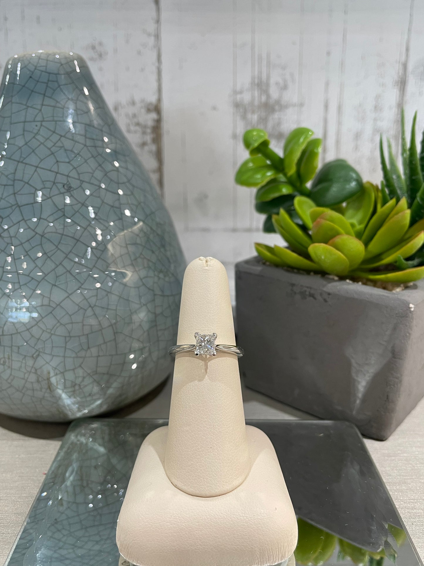 14k White Gold 0.75ct Diamond Princess Engagement Ring