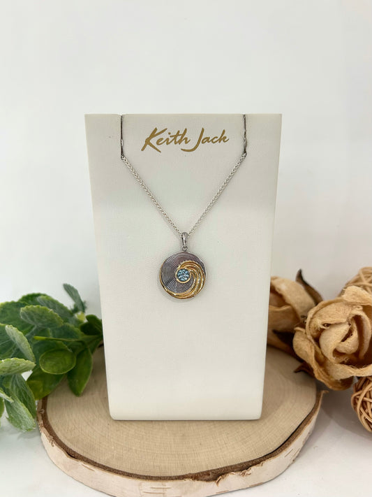 Silver and 23k Yellow Gold Whirlpool Pendant