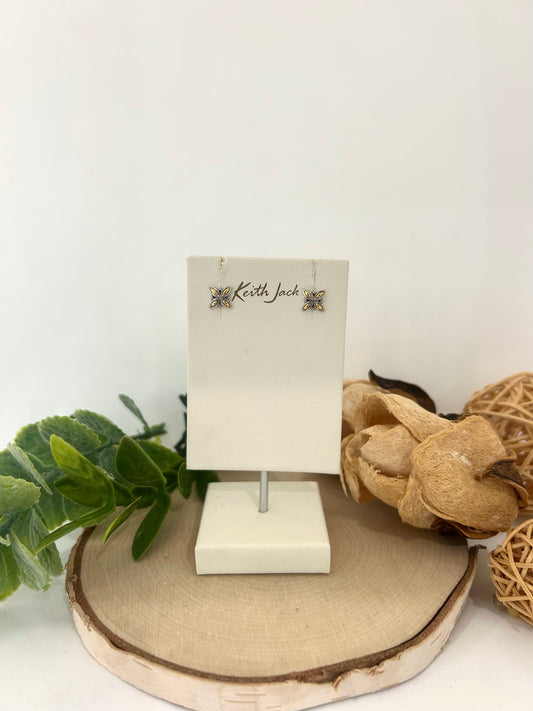 Silver and 10k Yellow Gold Celestial  Petite Earrings