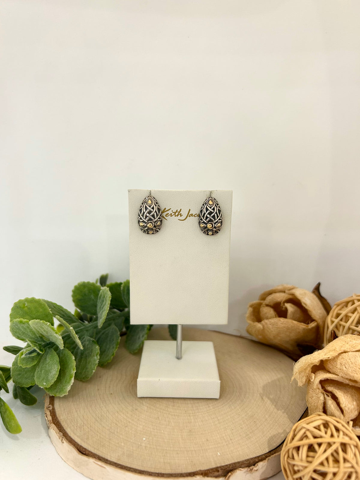 Silver and 18k Yellow Gold Solstice Earrings