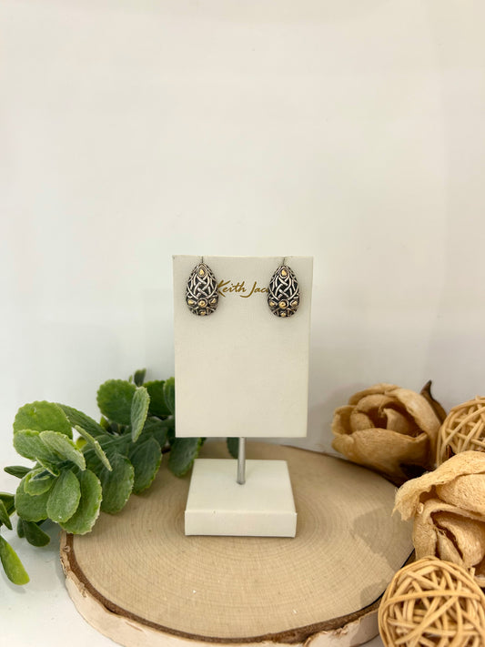 Silver and 18k Yellow Gold Solstice Earrings