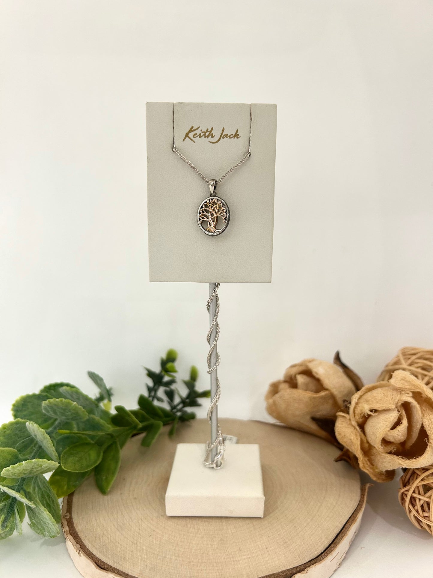 Silver and 10k Gold Tree of Life Petite Pendant