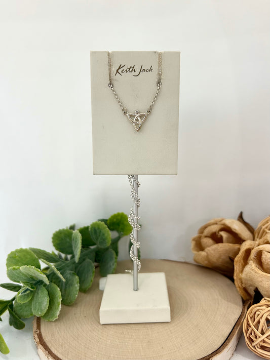 Silver and Diamond Trinity Necklace