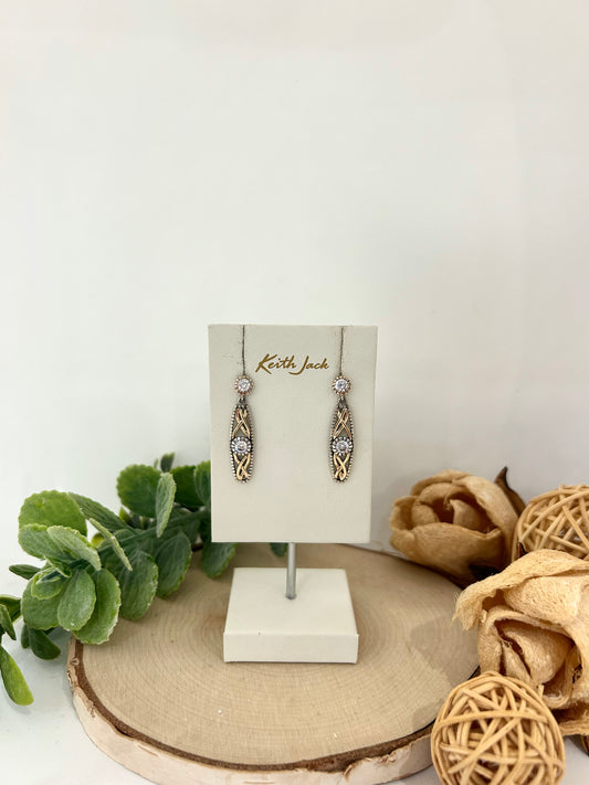 Silver and 10k Yellow Gold Brave Heart Earrings