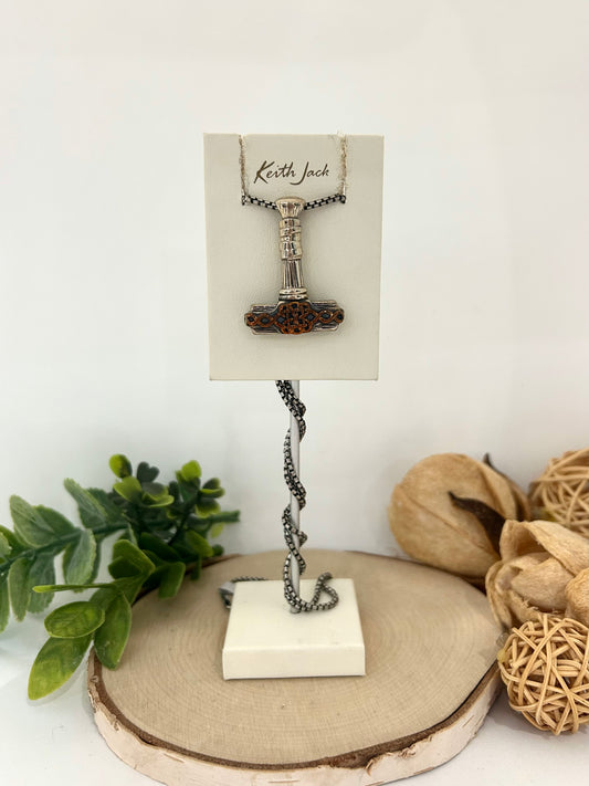 Silver and Bronze Thor's Hammer Pendant
