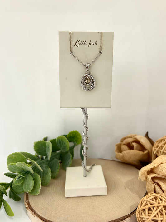 Silver and 10k Yellow Gold Small Cradle of Life Pendant