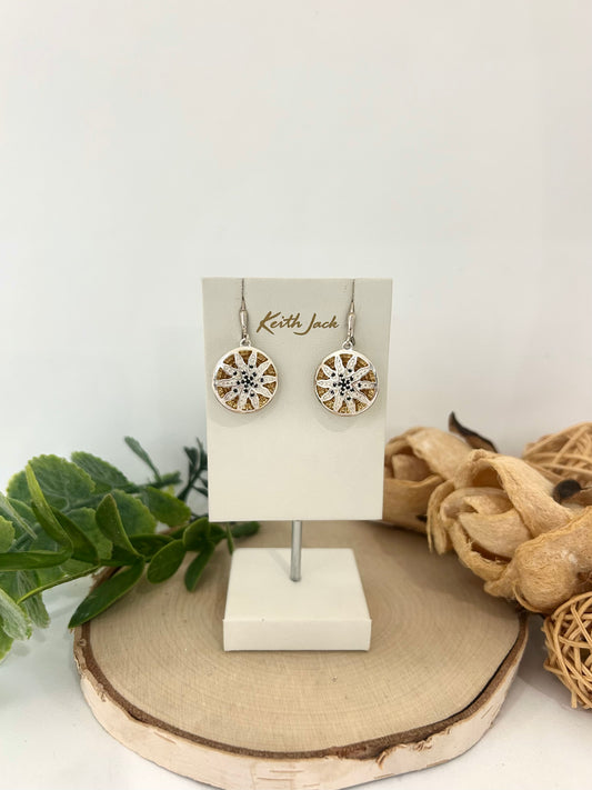 Silver and 14k Yellow Gold Celestial Gilded Earrings