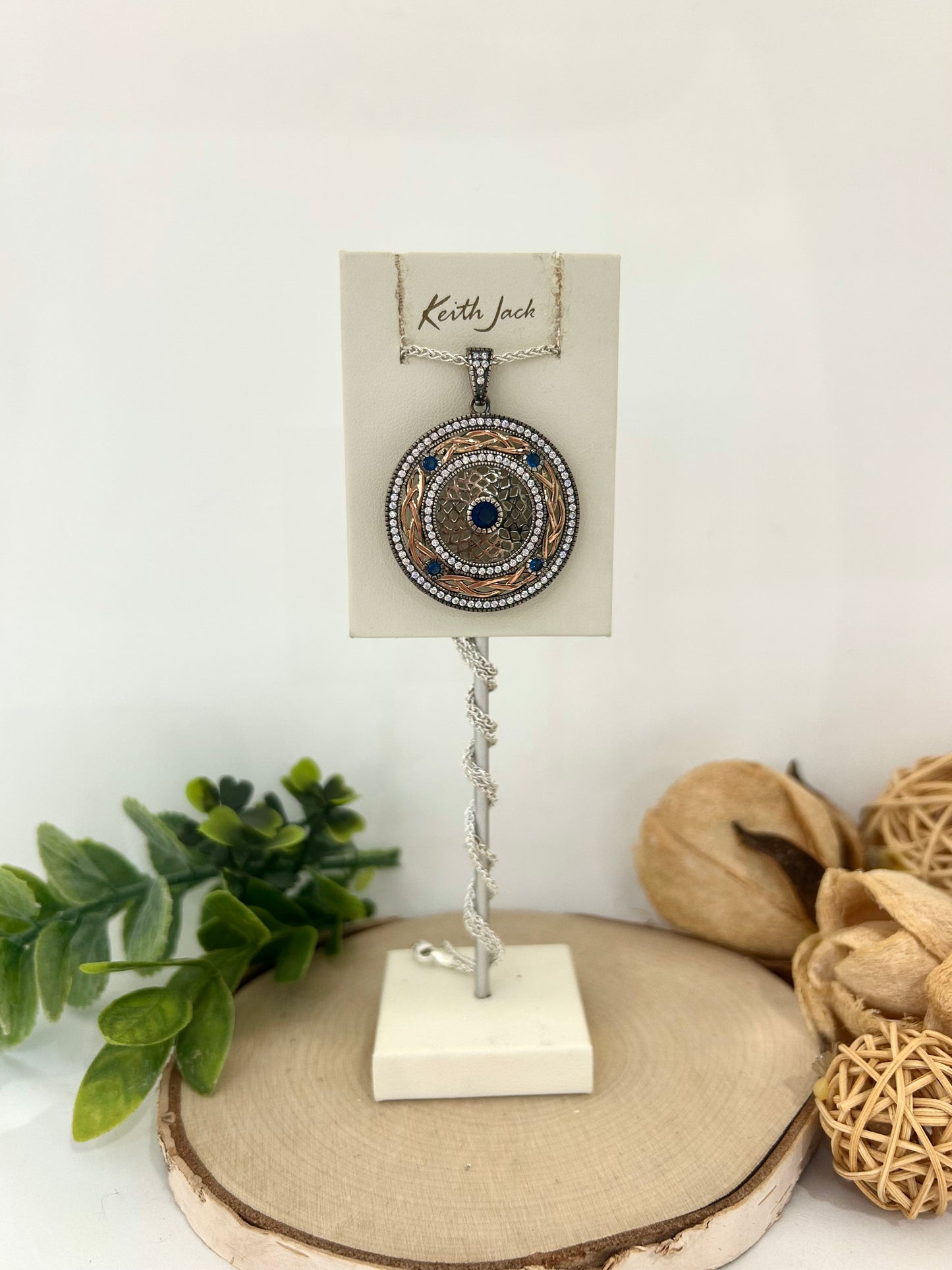 Silver and 10k Rose Gold Brave Heart Large Pendant