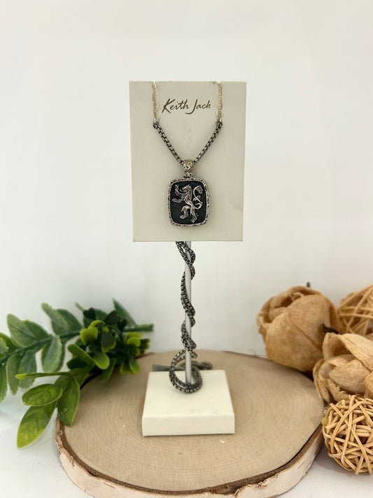 Silver and Bronze Lion Rampant Pendant