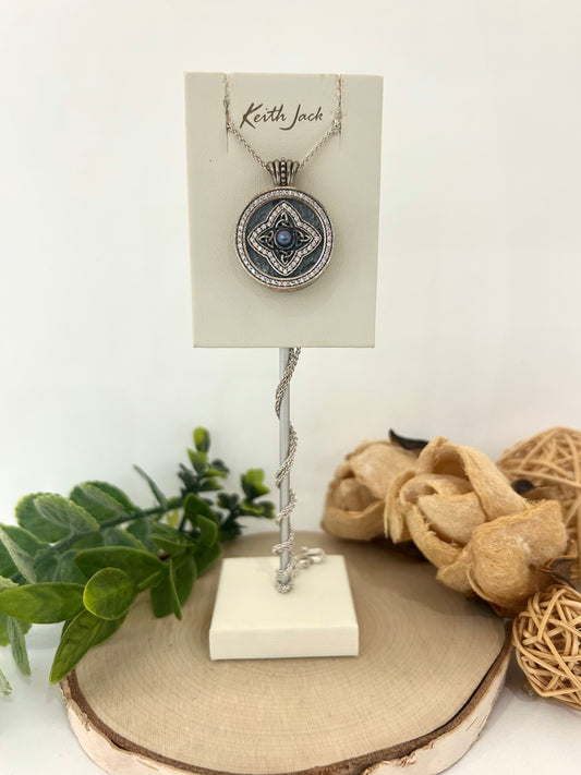 Silver and 10k Yellow Gold Eclipse Pendant