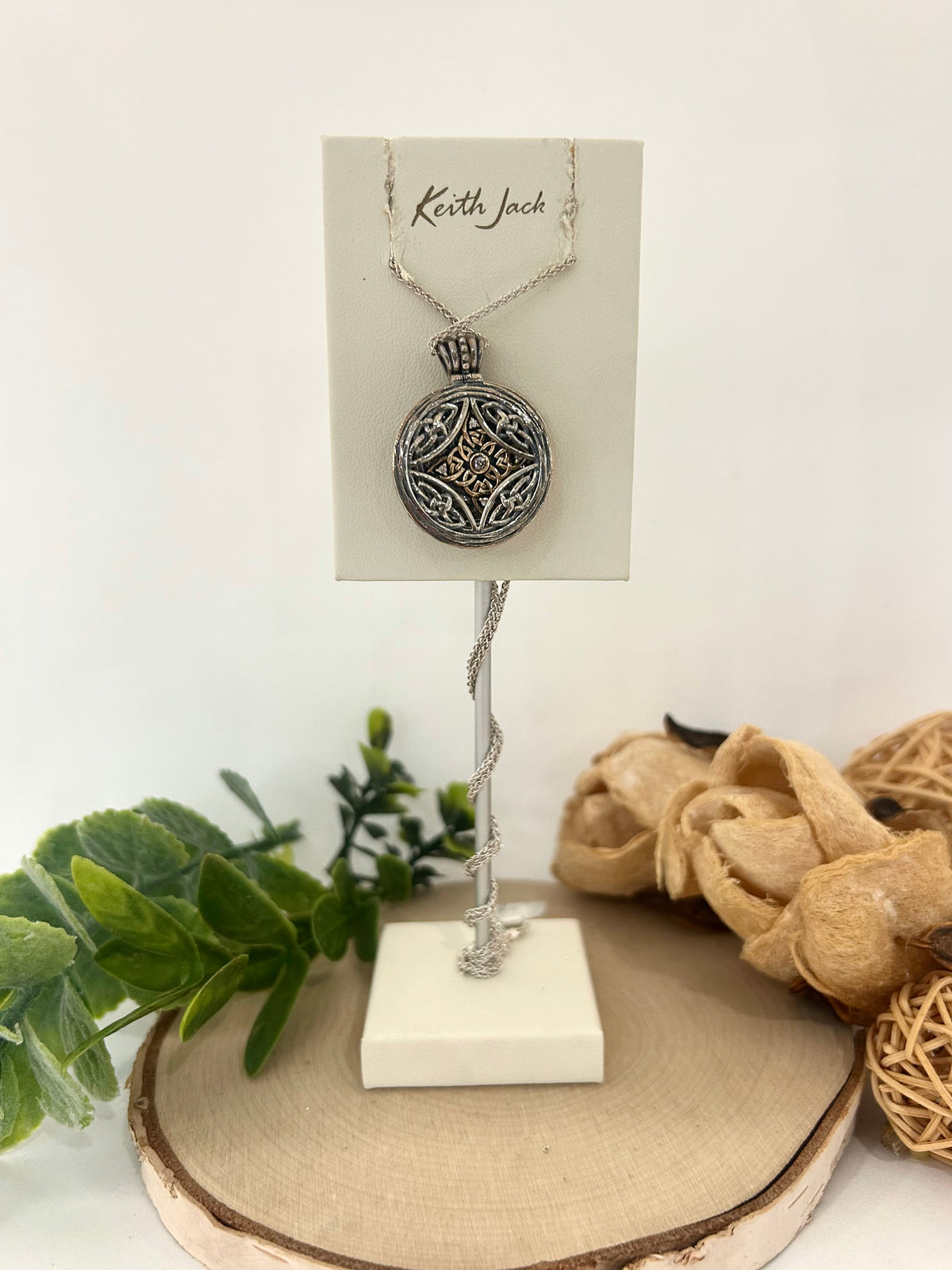 Silver and 10k Yellow Gold Eclipse Pendant