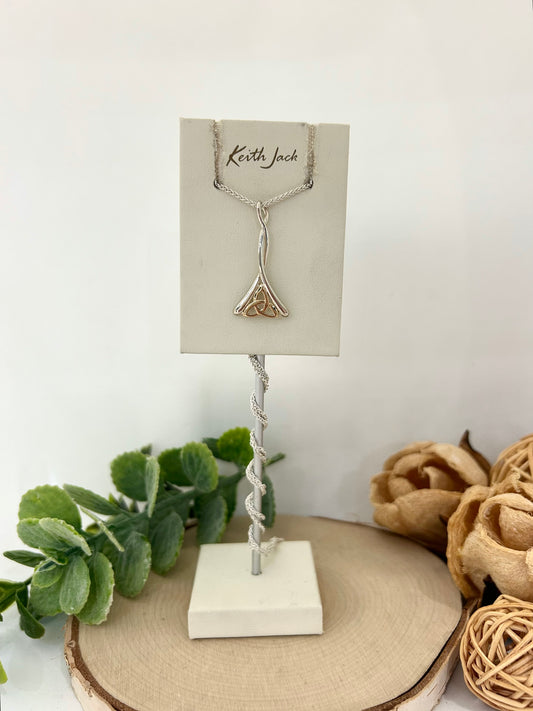 Silver and 10k Yellow Gold Celtic Trinity Pendant