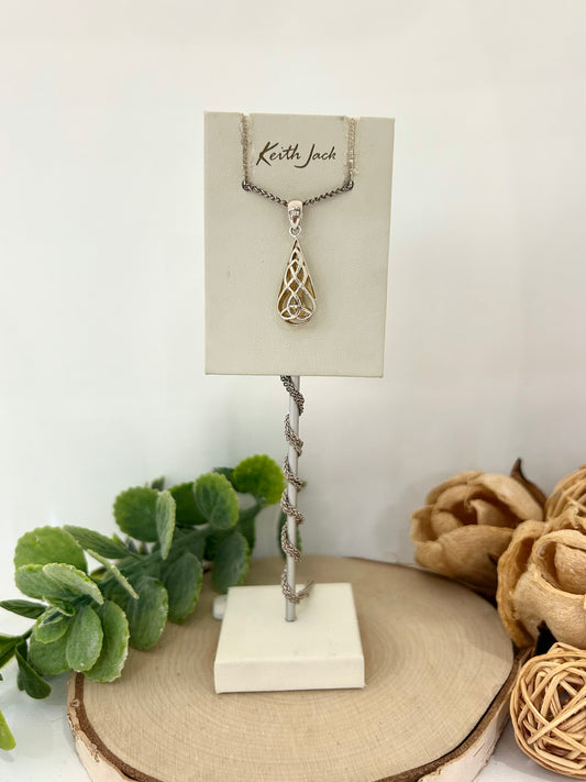 Silver and 22k Yellow Gold Gilding Teardrop Trinity Pendant