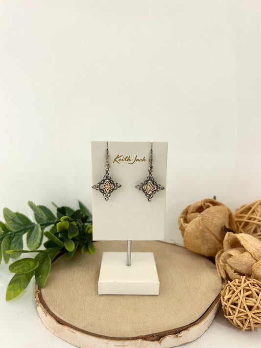 Silver and 10k Yellow Gold Celestial Earrings