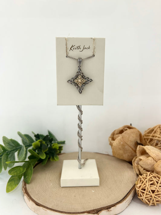 Silver and 10k Yellow Gold Celestial Pendant