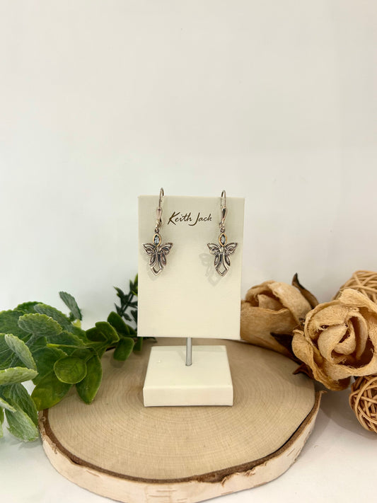 Silver and 10k Yellow Gold Guardian Angel Earrings