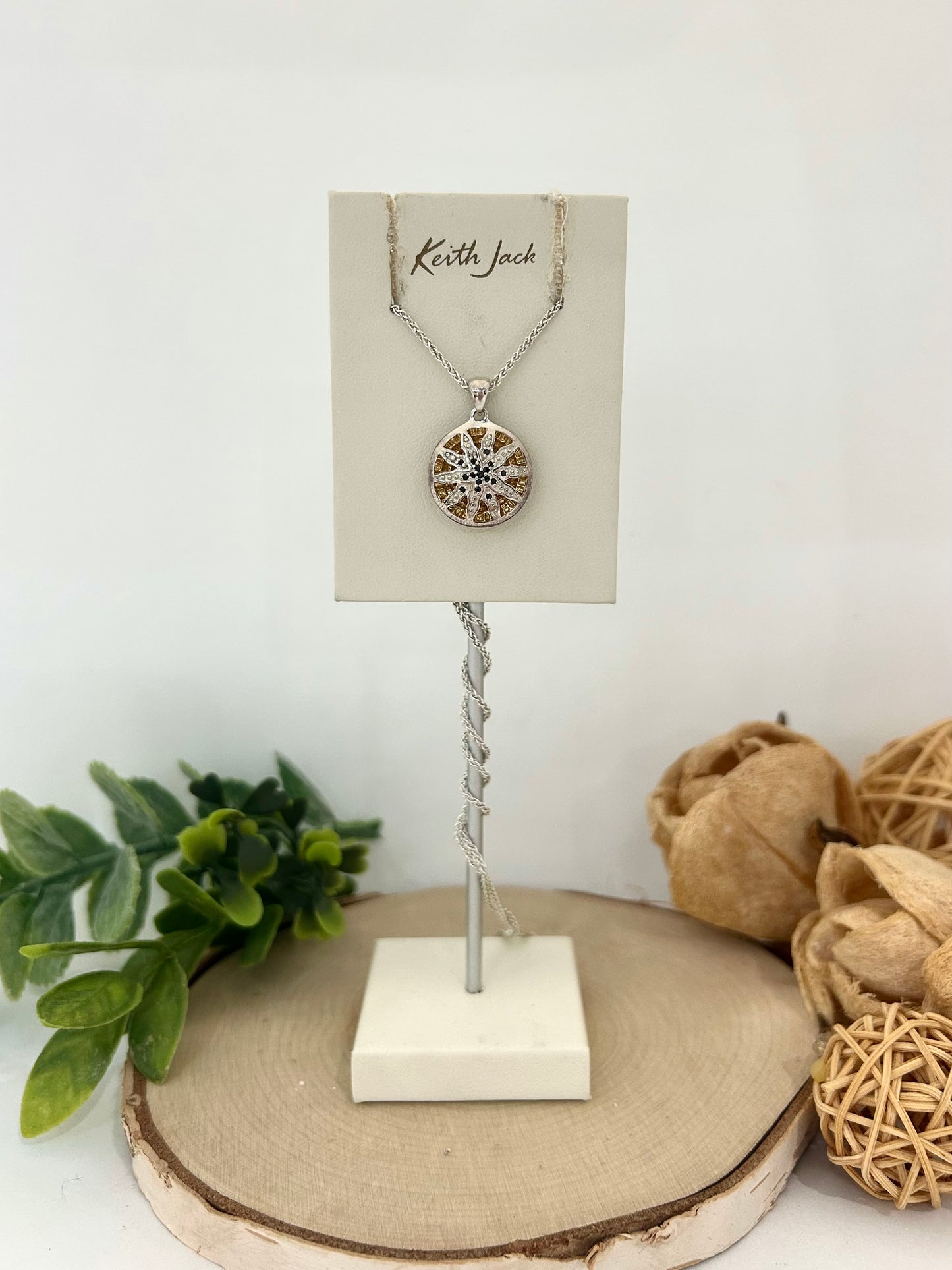 Silver and 14k Yellow Gold Celestial Gilded Pendant