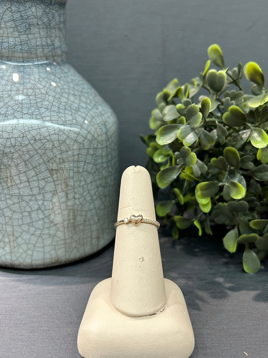 10k Yellow Gold 0.03ctw Diamond Heart Bubble Ring