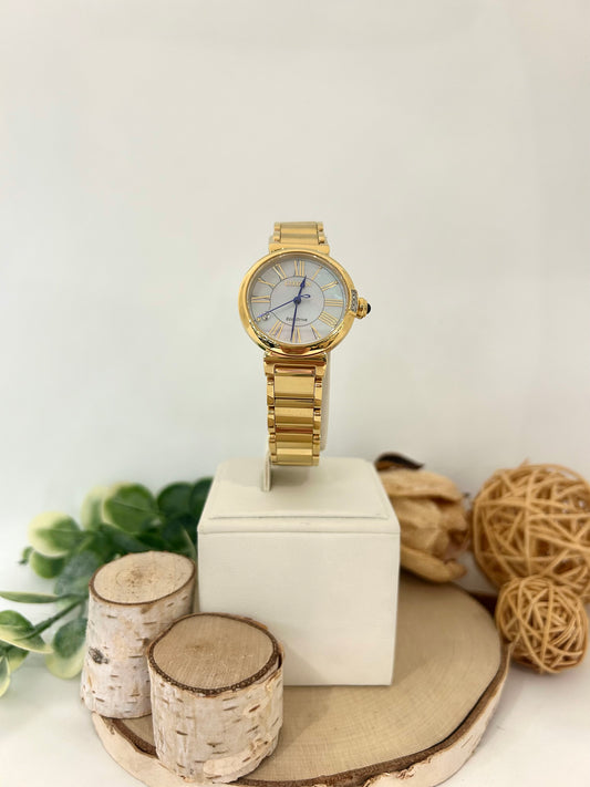 Women's Citizen Eco Drive Mother of Pearl Watch with Metal Band