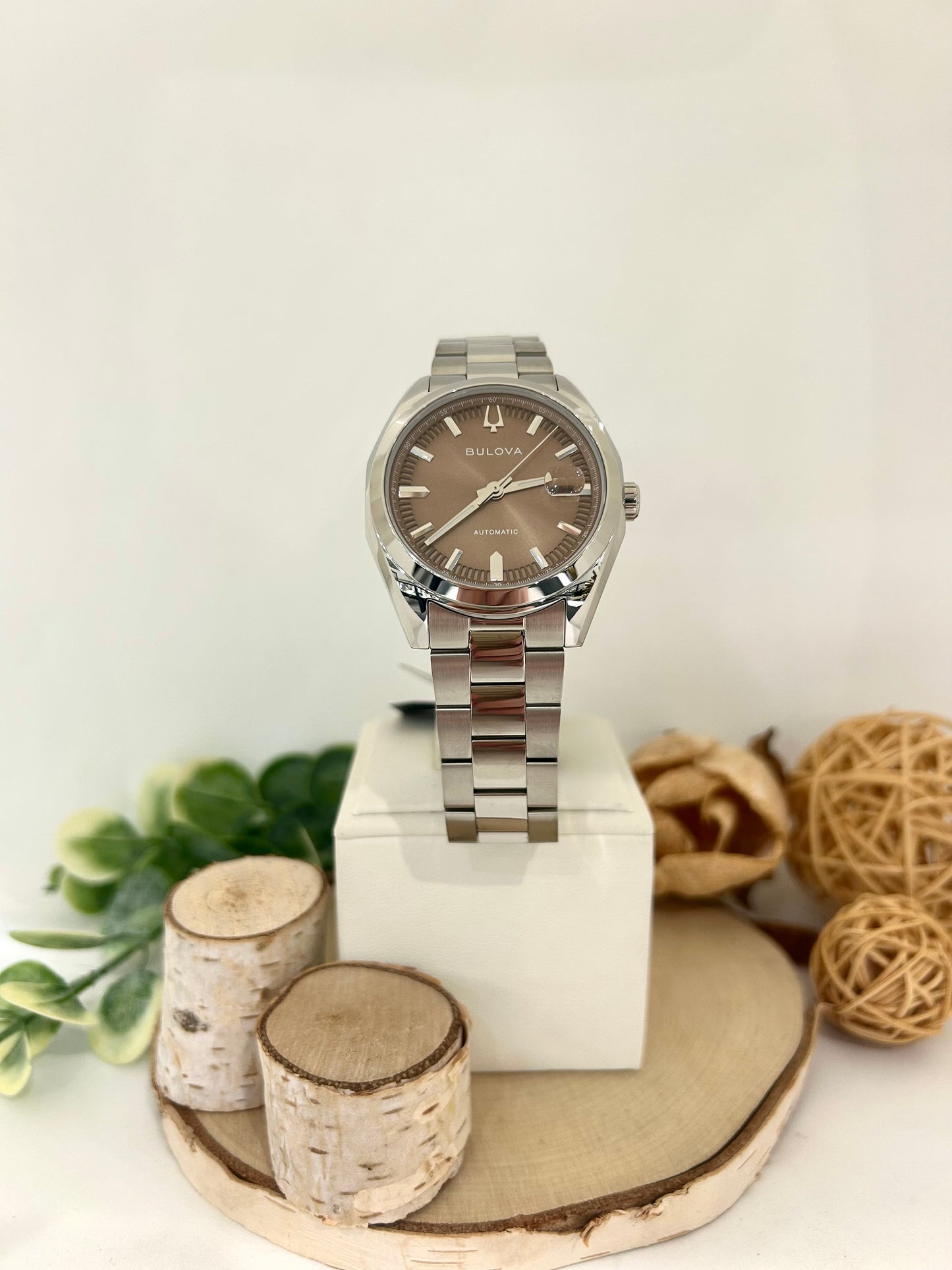 Men's Bulova Automatic Surveyor Watch with Metal Band