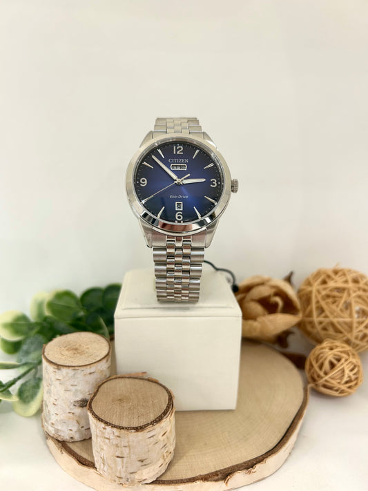 Men's Citizen Eco Drive Minimal Face Watch with Metal Band