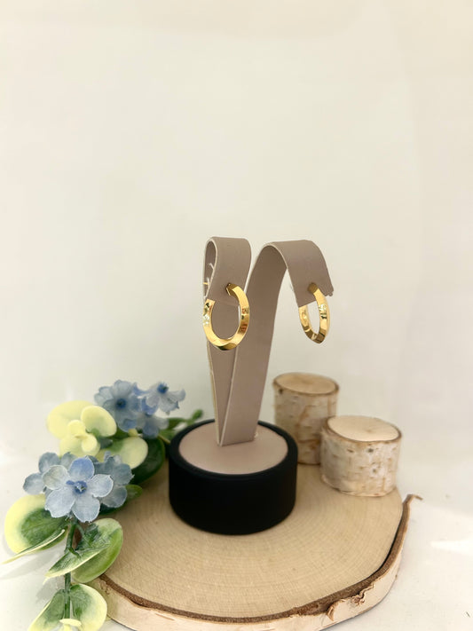 10k Yellow Gold Tapered Edge Hoop Earrings