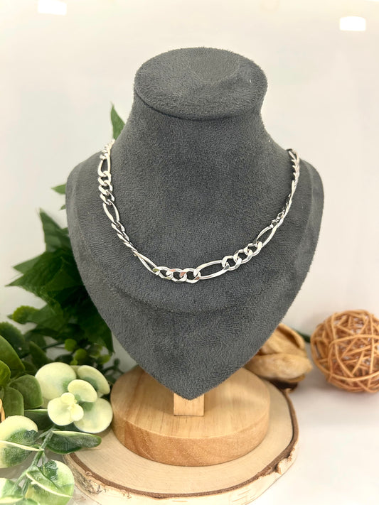 Men's Sterling Silver 7mm Figaro Chain