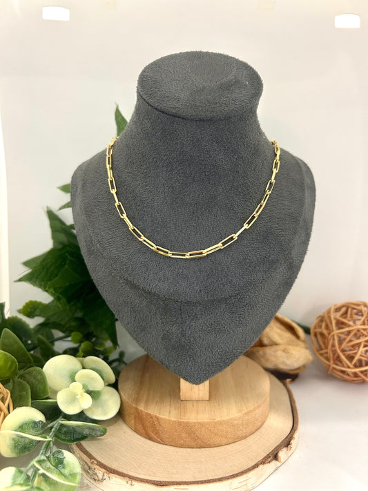 Women's Sterling Silver Gold Plated 3.2mm Paperclip Chain