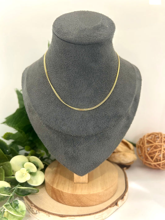 Unisex 10k Yellow Gold 1.5mm Curb Chain