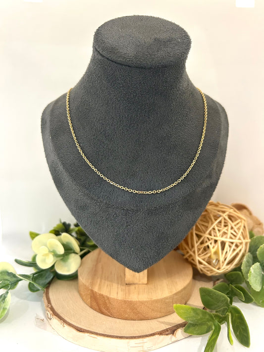 Unisex 14k Yellow Gold 1.5mm Cable Chain