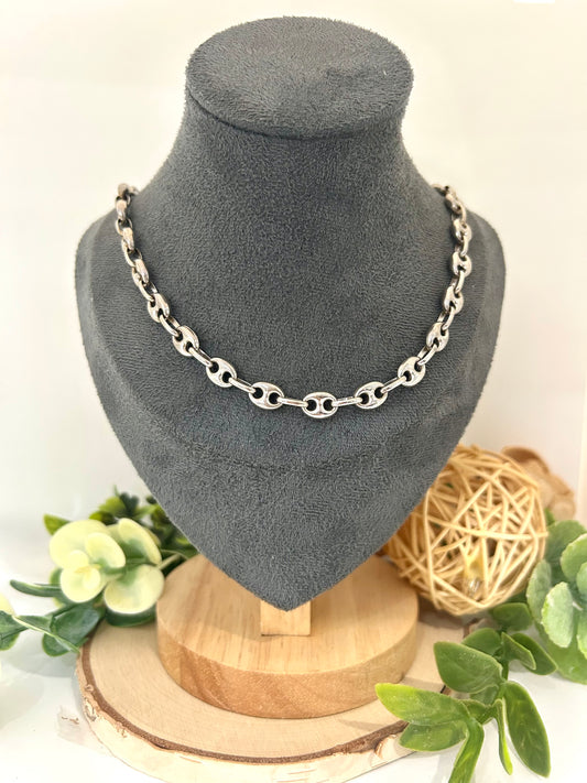 Women's Sterling Silver 7mm Coffee Bean Chain
